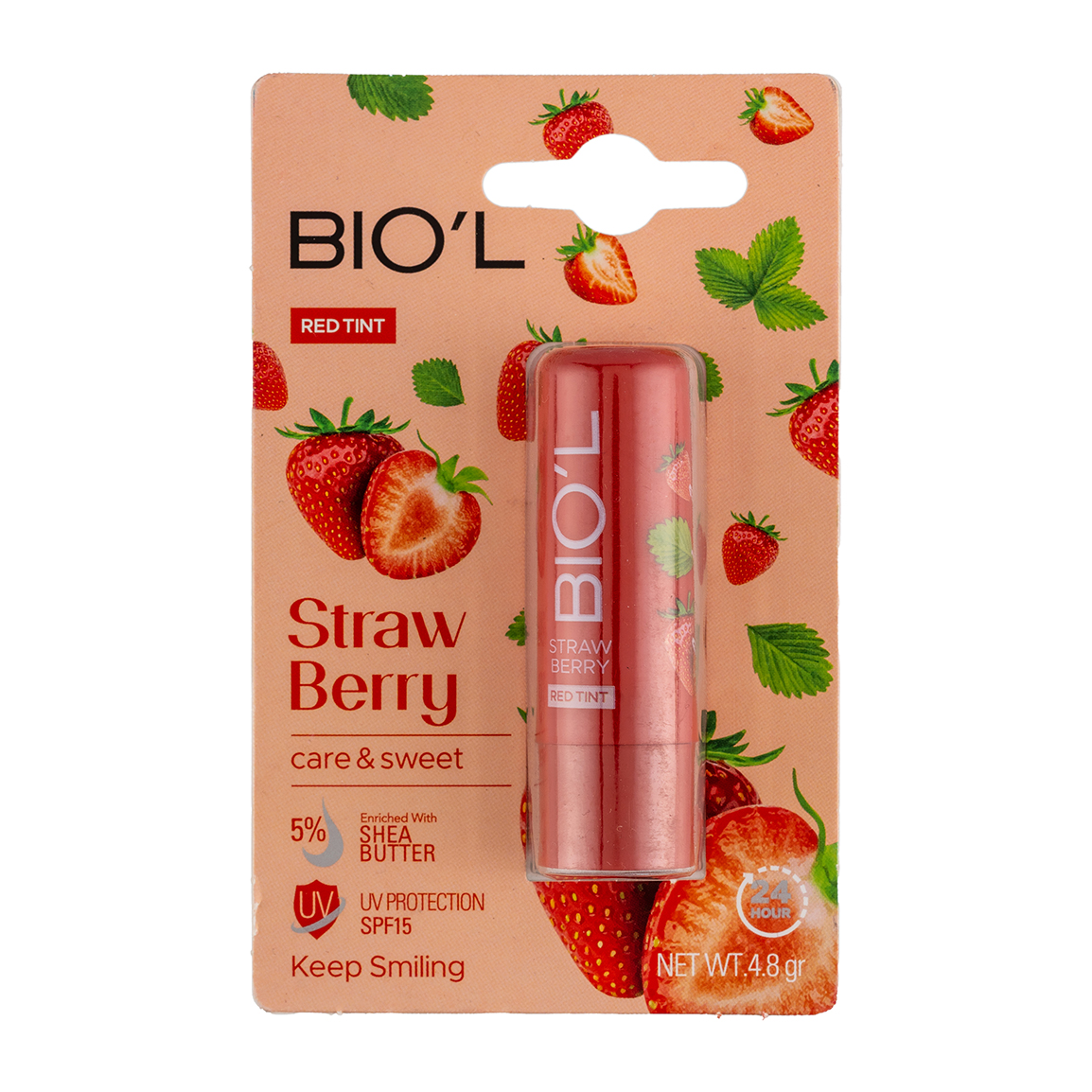 81583-2-2024108112138135.jpg بالم لب رنگی مدل Straw Berry با SPF15 وزن 4.8 گرم - تصویر 1