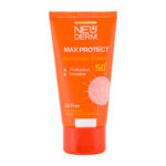 کرم ضد آفتاب بی رنگ مدل Max Protect SPF50 مناسب پوست چرب نئودرم حجم 50 میلی لیتر